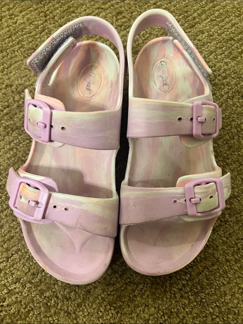 Cat & Jack Pastel Pink Marble Adjustable Buckle Sandals